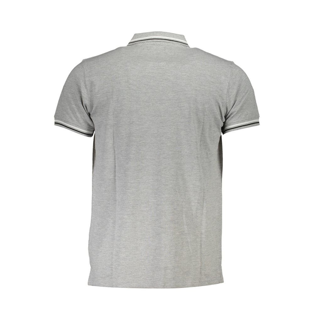Back view of Cavalli Class Brown Cotton Men Polo Shirt showcasing premium design and contrasting accents.