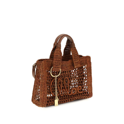 Chloé Brown Raffia Shoulder Bag