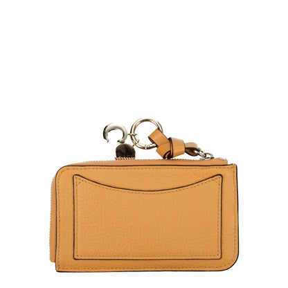 Chloé Orange Leather Wallet with gold accents, zip closure, and card holder, MPN AP761F57892, casual style.