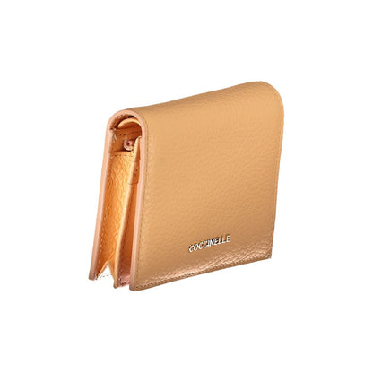 Coccinelle Orange Leather Wallet with compartments, coin purse, card spaces, zip and automatic closure.