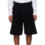 Comme Des Garçons Homme Plus Wool Shorts featuring a brushed wool-blend serge design with side pockets and belt loops, unlined.