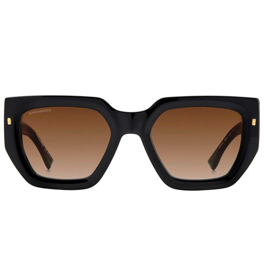 DSQUARED2 MOD. D2 0031_S unisex acetate sunglasses with bold black frame and brown gradient lenses