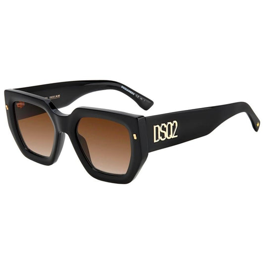 DSQUARED2 MOD. D2 0031_S unisex acetate sunglasses, black frame with dark lenses, perfect for stylish looks.