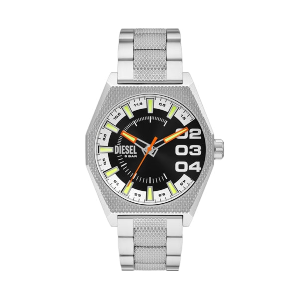 DIESEL Mod. SCRAPER wristwatch, 43mm case, gent's style, in official packaging with metal strap