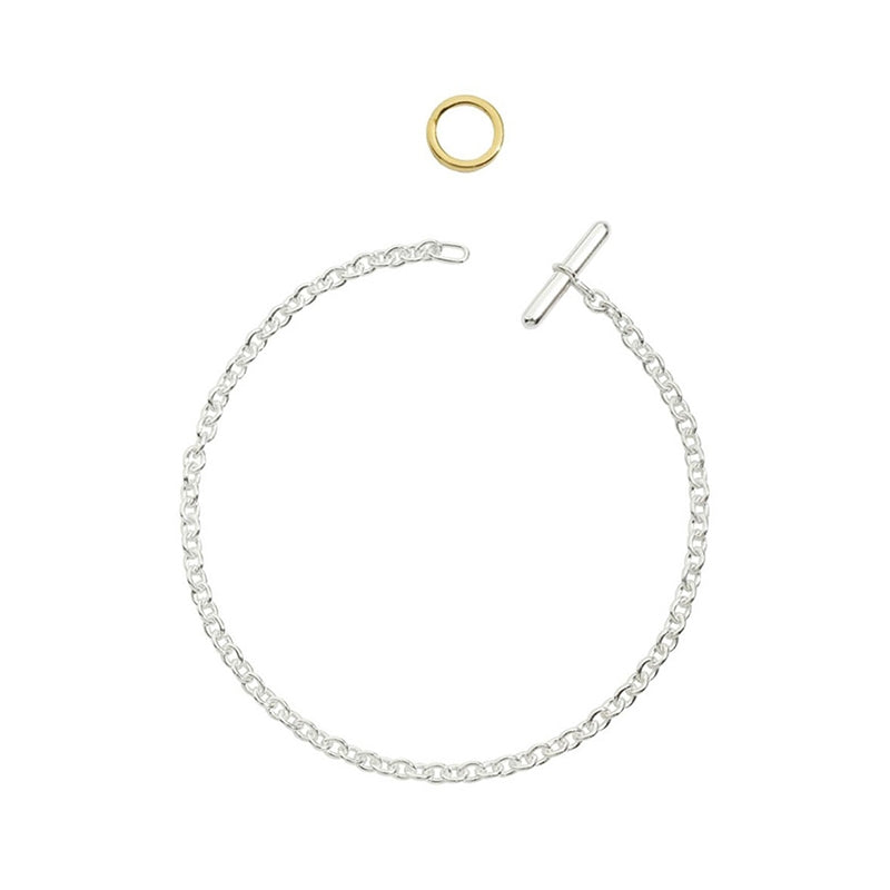 DODO Mod. DB94013CHAIN000OAL unisex silver 925° bracelet with toggle clasp and round accent piece.