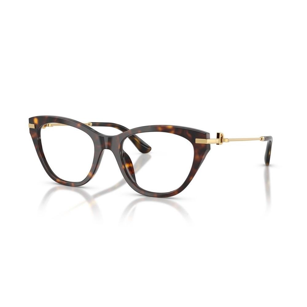 DOLCE & GABBANA MOD. DG 3428 acetate eyeglasses for women, featuring elegant gold accents and a stylish tortoiseshell frame.