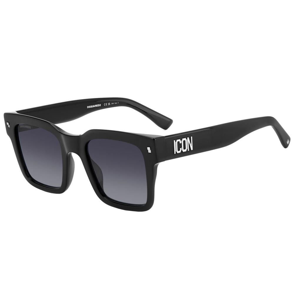 DSQUARED2 MOD. ICON 0010_S acetate sunglasses for gents, black frame with iconic design, stylish eyewear accessory for men.