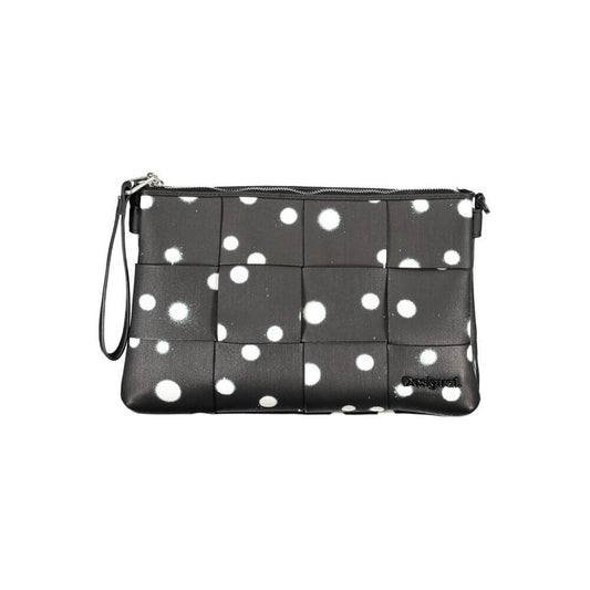 Desigual Black Polyethylene Handbag with polka dots and detachable chain shoulder strap