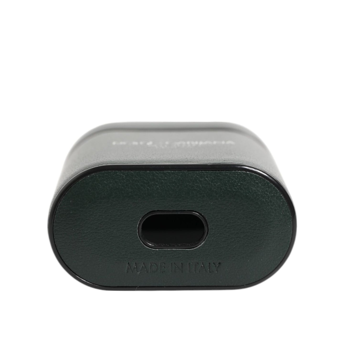 Dolce & Gabbana Army Green Calfskin Leather Logo Flip Holder Airpods Case