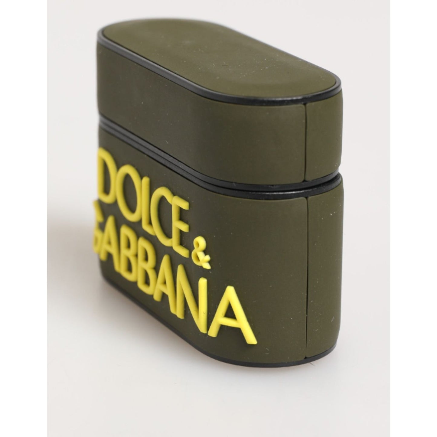 Dolce & Gabbana Army Green Rubber Logo Embossed Accessory Airpods Case