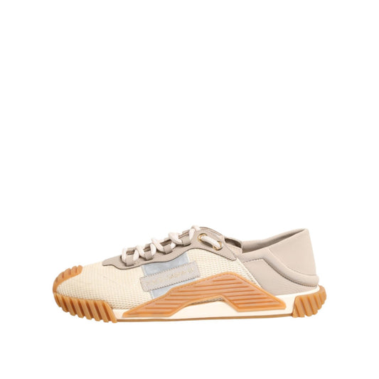 Dolce & Gabbana Beige Lace Up Low Top NS1 Men Sneakers Shoes