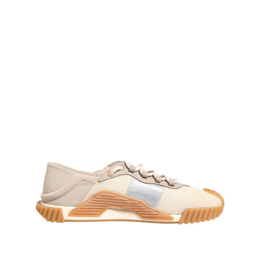 Dolce & Gabbana Beige Lace Up Low Top NS1 Men Sneakers Shoes