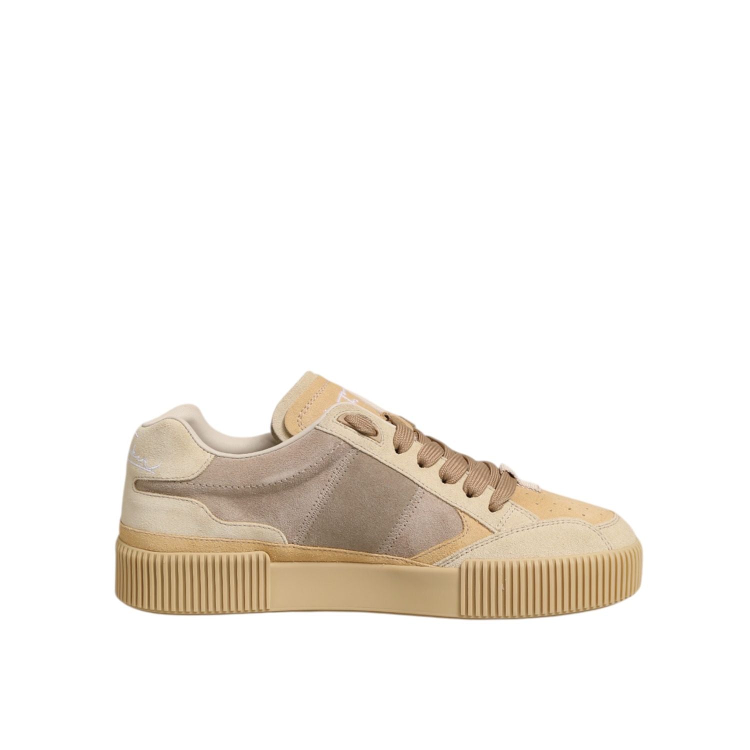 Dolce & Gabbana Beige Leather Miami Low Top Sneakers Men Shoes