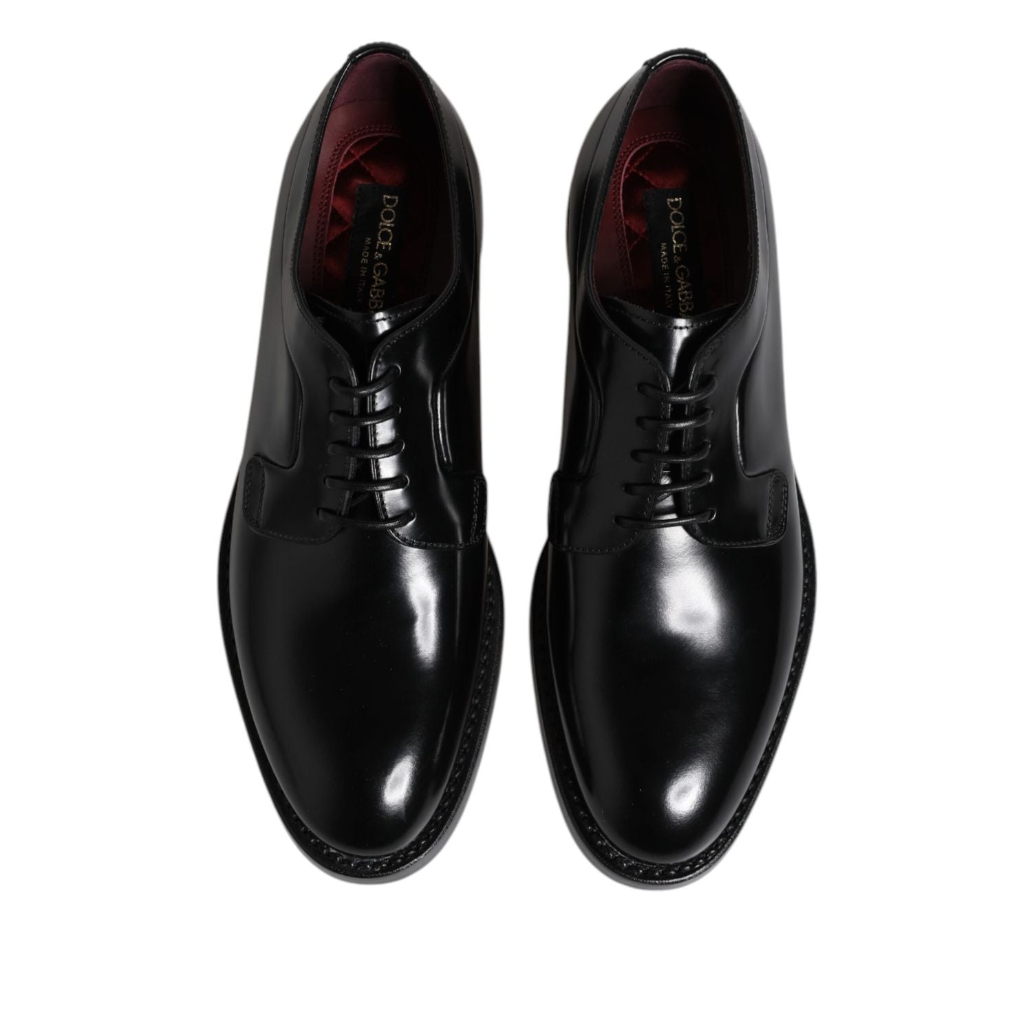 Dolce & Gabbana Black Calf Leather Lace Up Dress Derby Shoes