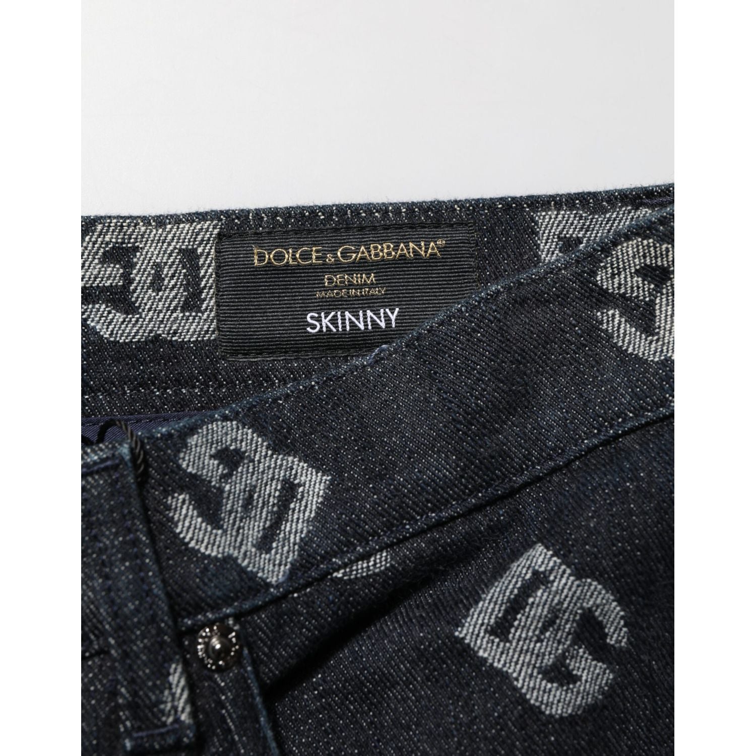 Dolce & Gabbana Black DG Monogram Cotton Skinny Denim Jeans