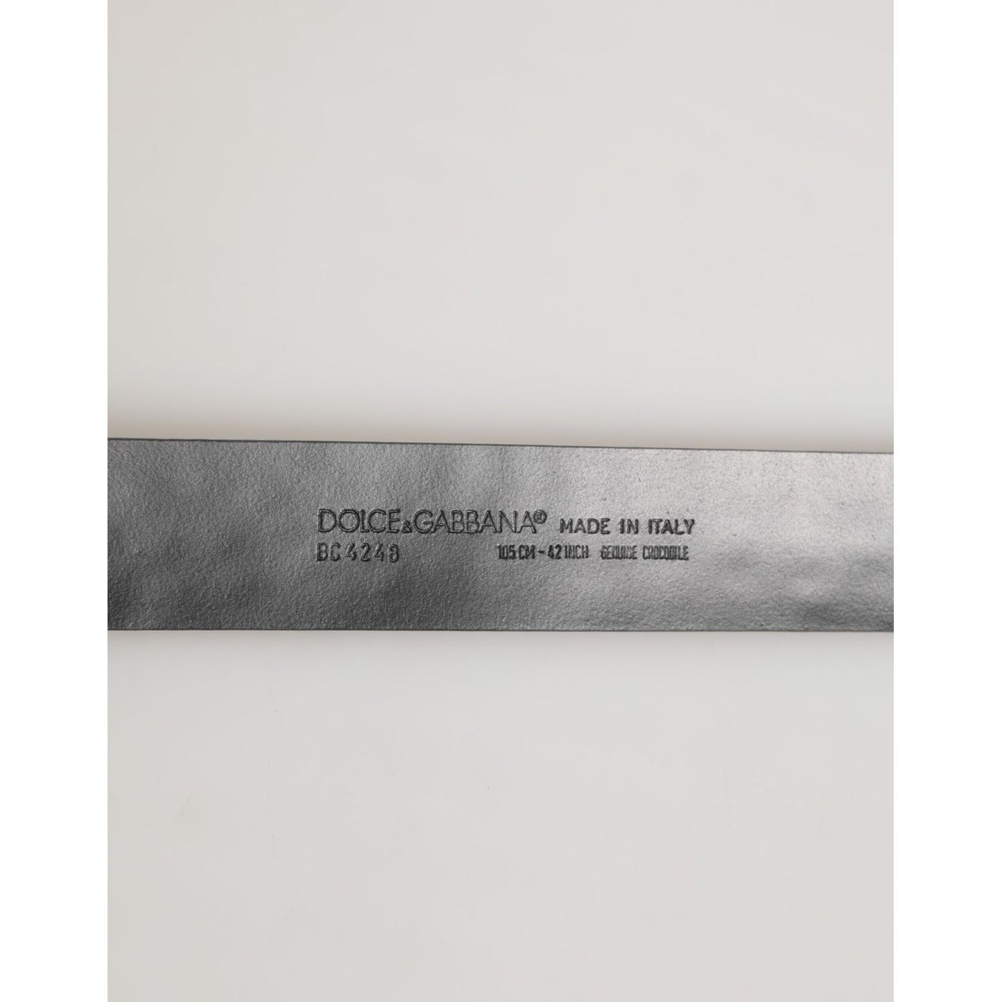 Dolce & Gabbana Black Exotic Leather DG Logo Buckle Belt