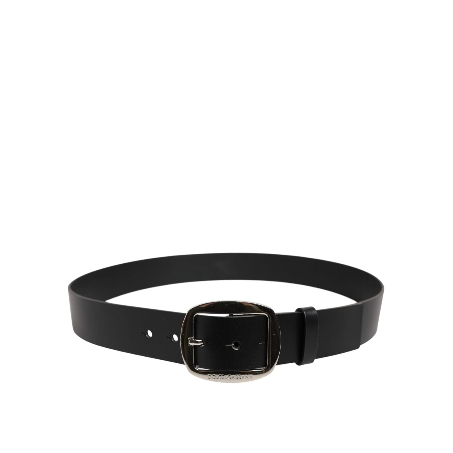 Dolce & Gabbana Black Leather Classic Metal Buckle Belt