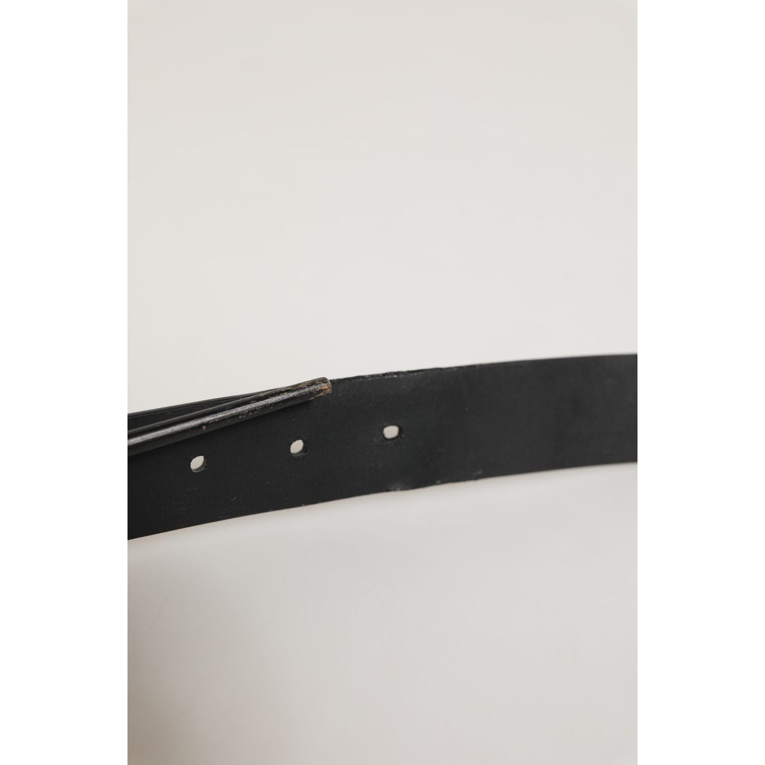 Dolce & Gabbana Black Leather Classic Metal Buckle Men Belt