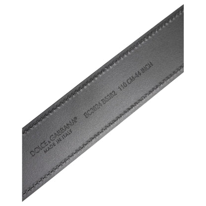 Dolce & Gabbana Black Leather Classic Metal Logo Buckle Belt