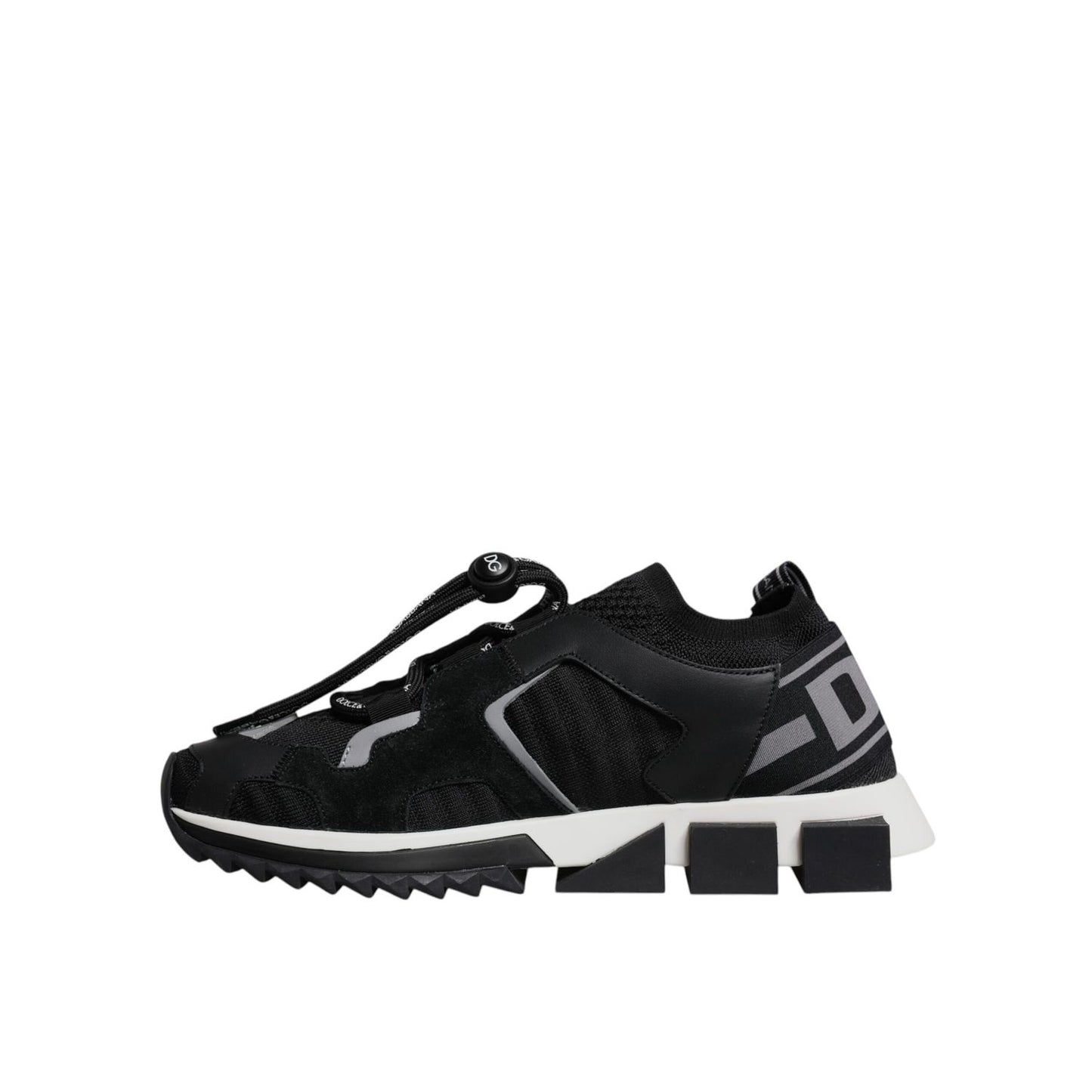 Dolce & Gabbana Black Mesh Sorrento Trekking Sneakers Shoes