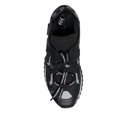 Dolce & Gabbana Black Mesh Sorrento Trekking Sneakers Shoes