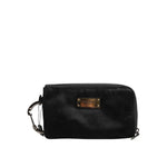 Dolce & Gabbana Black Nylon Logo Plaque Keyring Pouch Clutch Bag