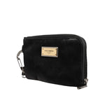 Dolce & Gabbana Black Nylon Logo Plaque Keyring Pouch Clutch Bag
