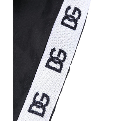 Dolce & Gabbana Black Nylon Side Logo Tape Shorts Swimwear