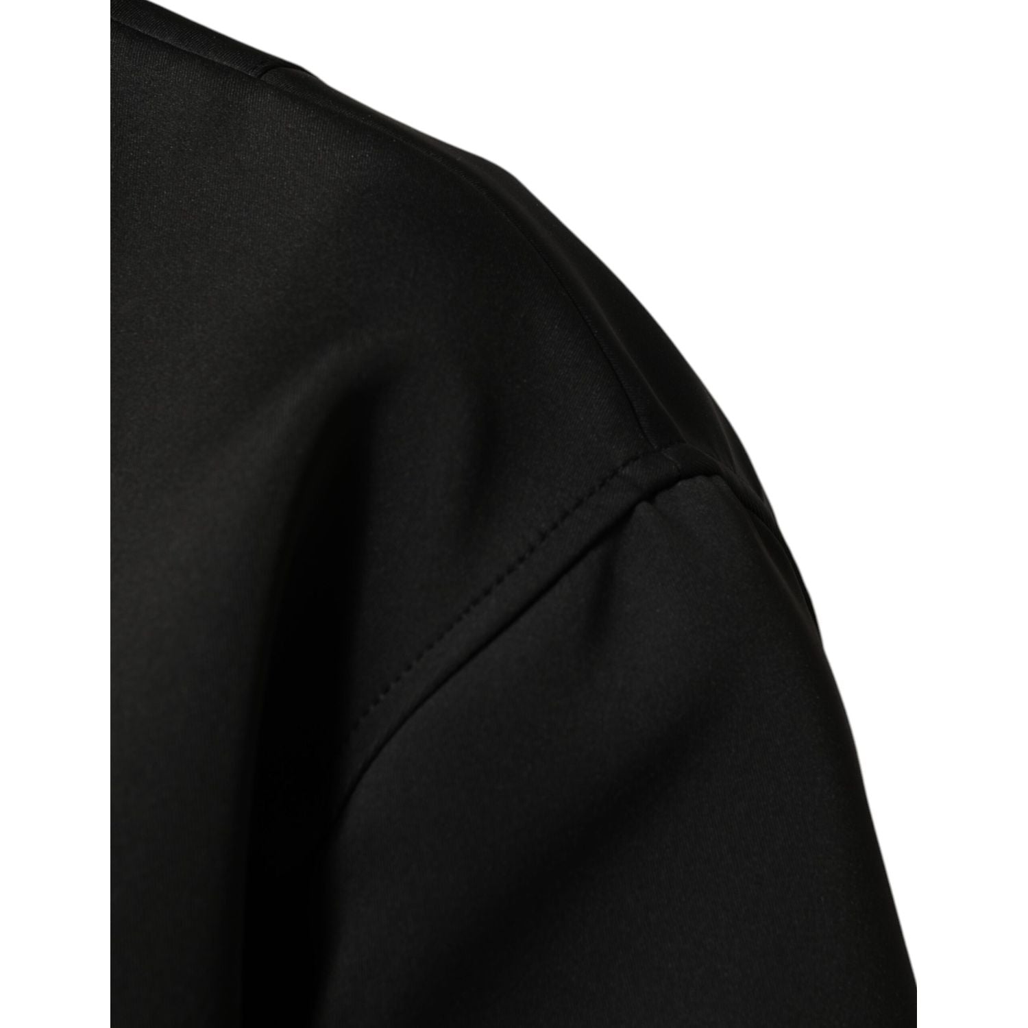 Dolce & Gabbana Black Polyester Logo Plaque Bomber Jacket