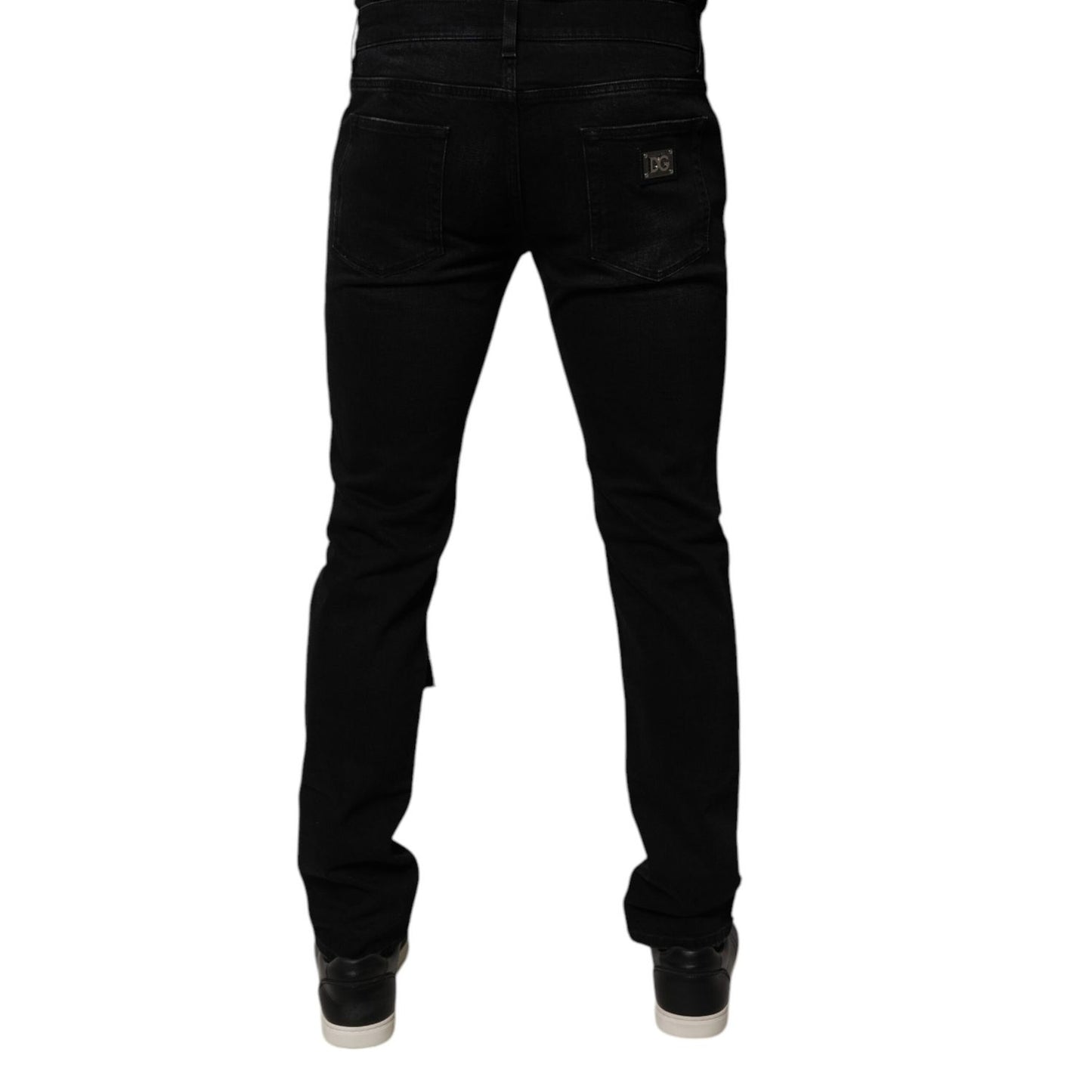 Dolce & Gabbana Black Ripped Cotton Skinny Men Denim Jeans
