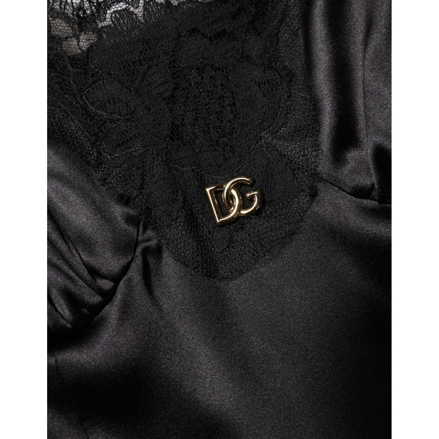 Dolce & Gabbana Black Silk Blend Lace Trim Sleeveless Mini Dress