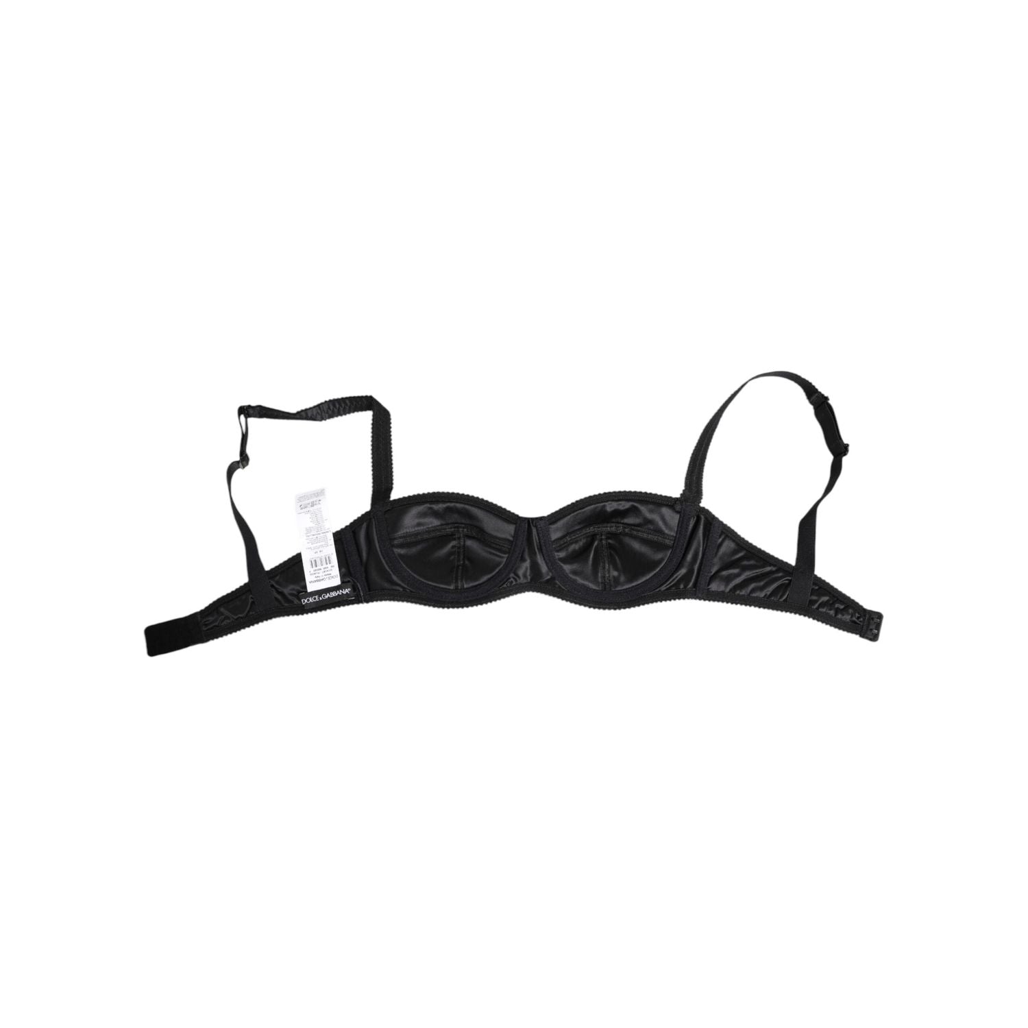 Dolce & Gabbana Black Silk Satin Wireless Lingerie Bra Underwear