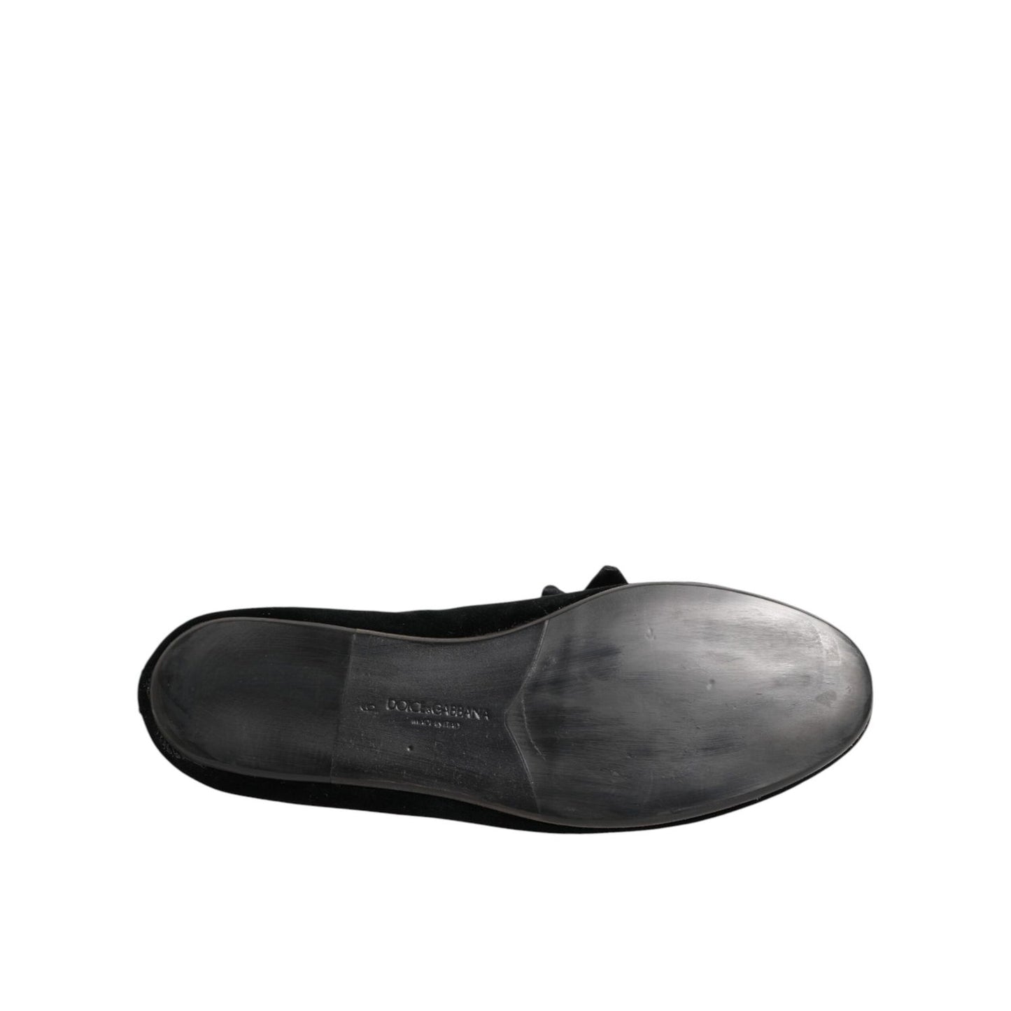 Dolce & Gabbana Black Suede Cotton Rose Slip On Loafers Shoes Dolce & Gabbana