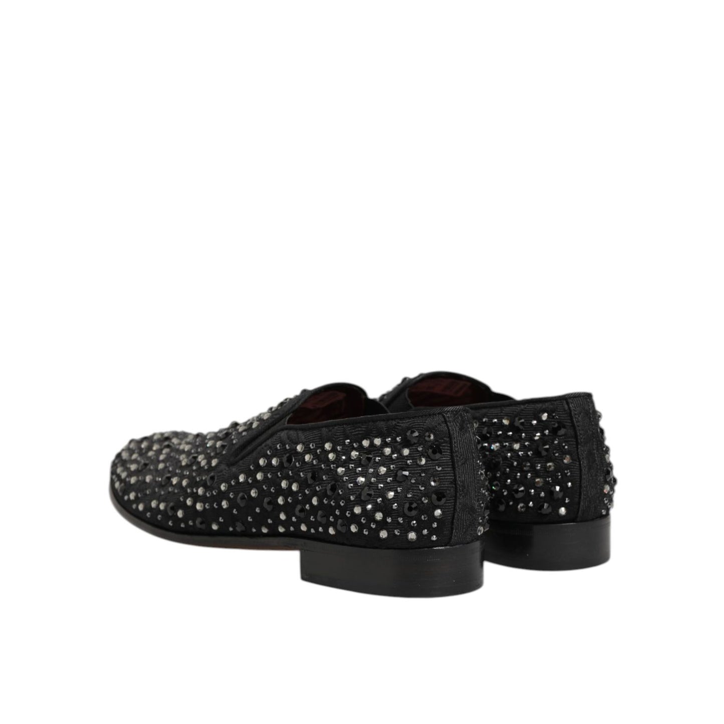 Dolce & Gabbana Black Suede Crystal Embellished Loafer Shoes Dolce & Gabbana