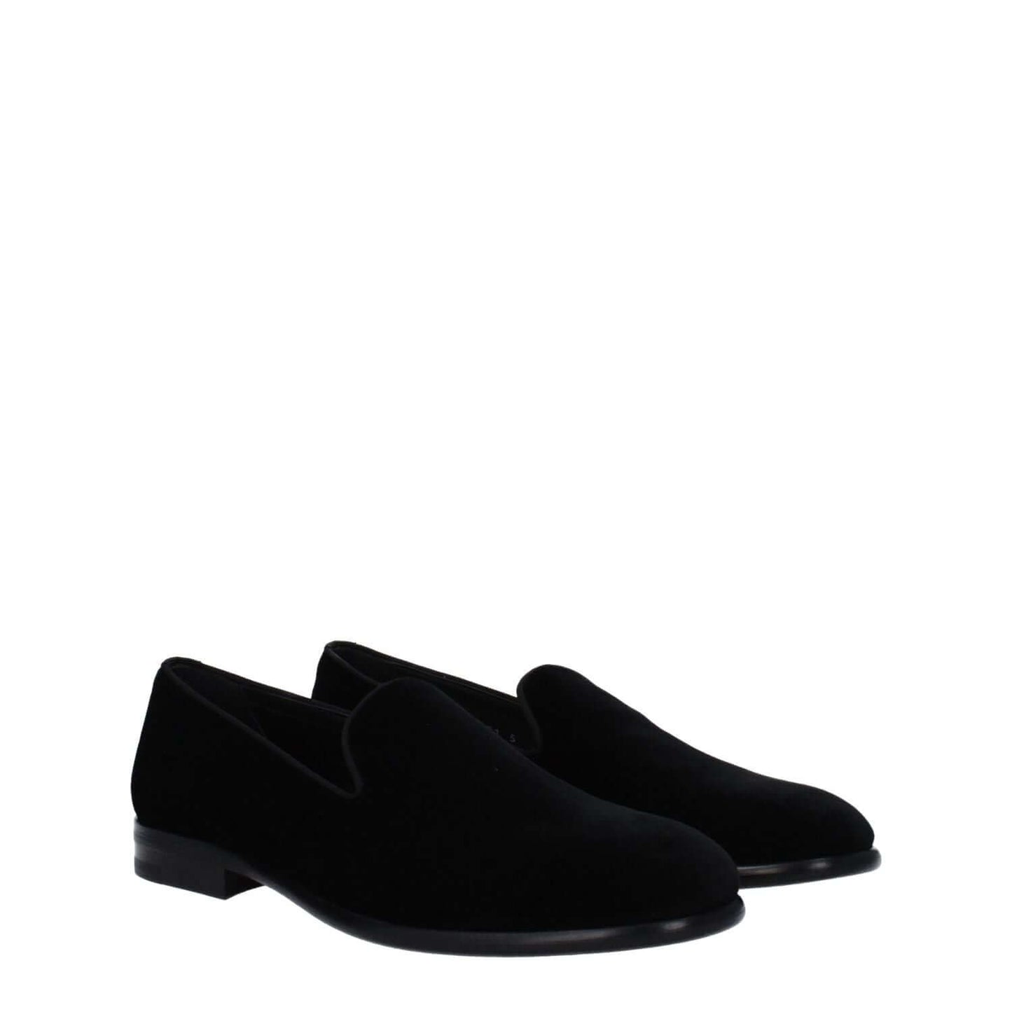 Dolce & Gabbana Black Velvet Slip-On Loafers