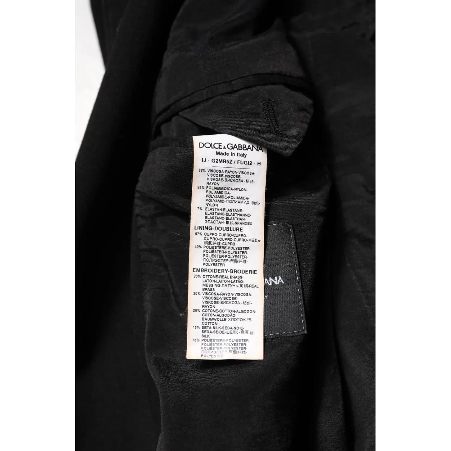 Dolce & Gabbana Black Viscose DG Crown Blazer Coat Jacket