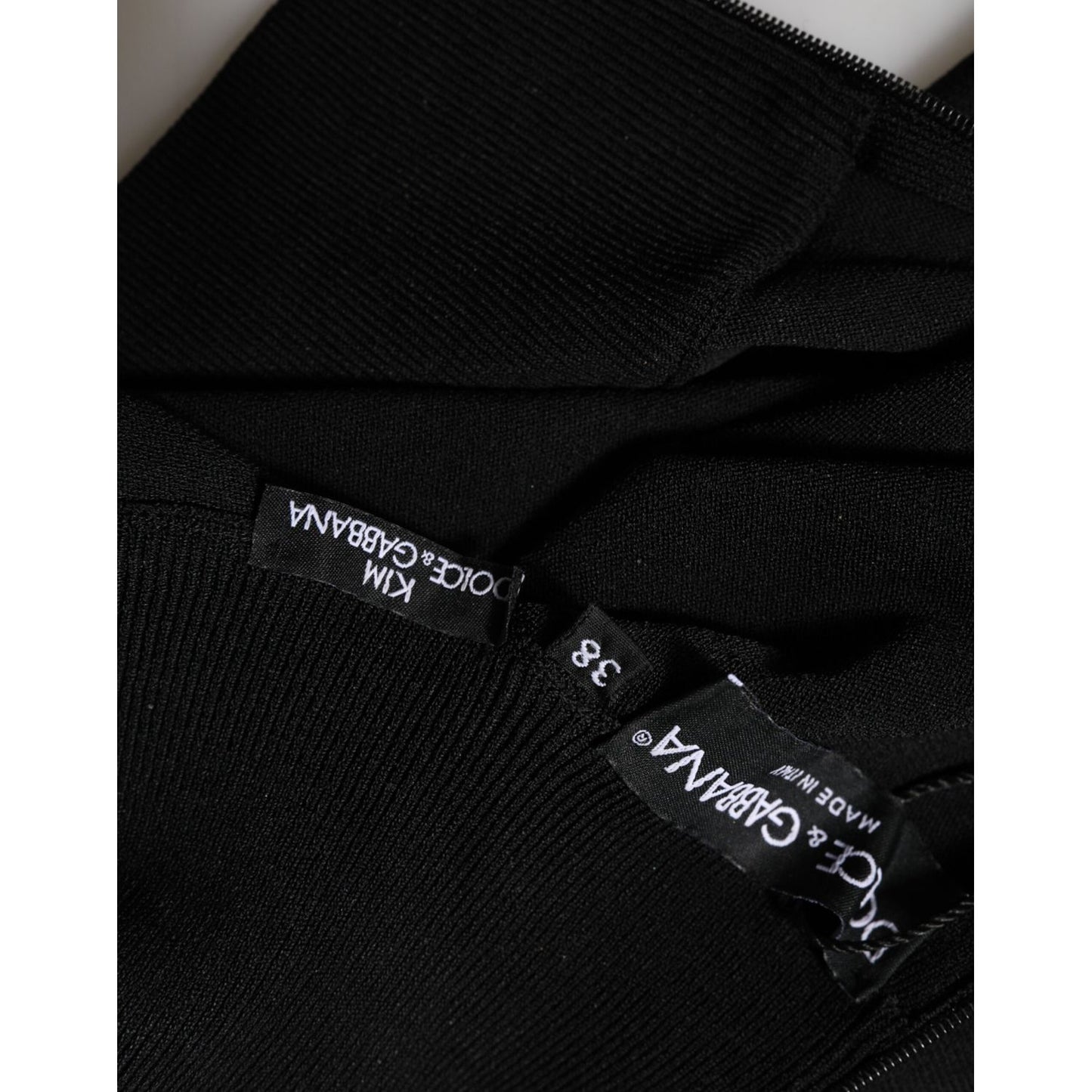 Dolce & Gabbana Black Viscose Turtle Neck Crop Pullover Top Dolce & Gabbana