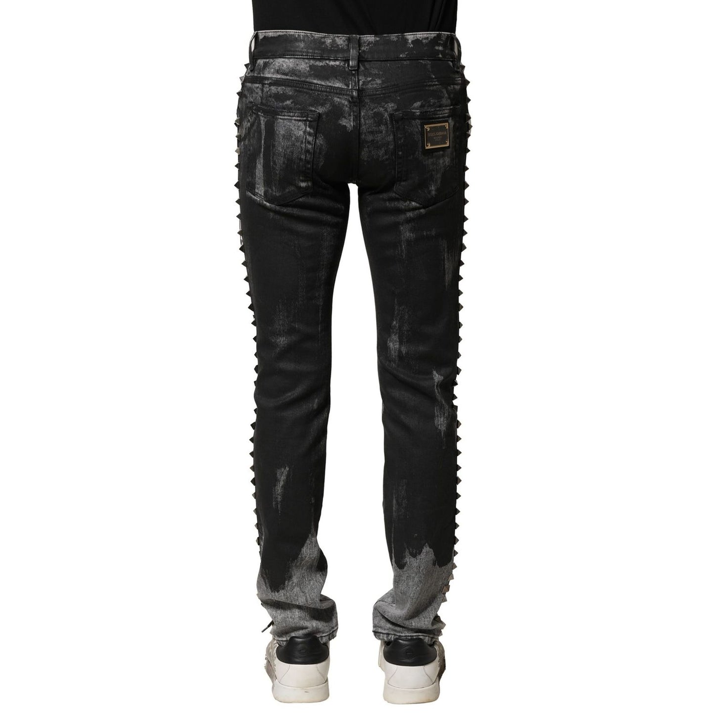 Dolce & Gabbana Black Washed Embellished Skinny Denim Jeans