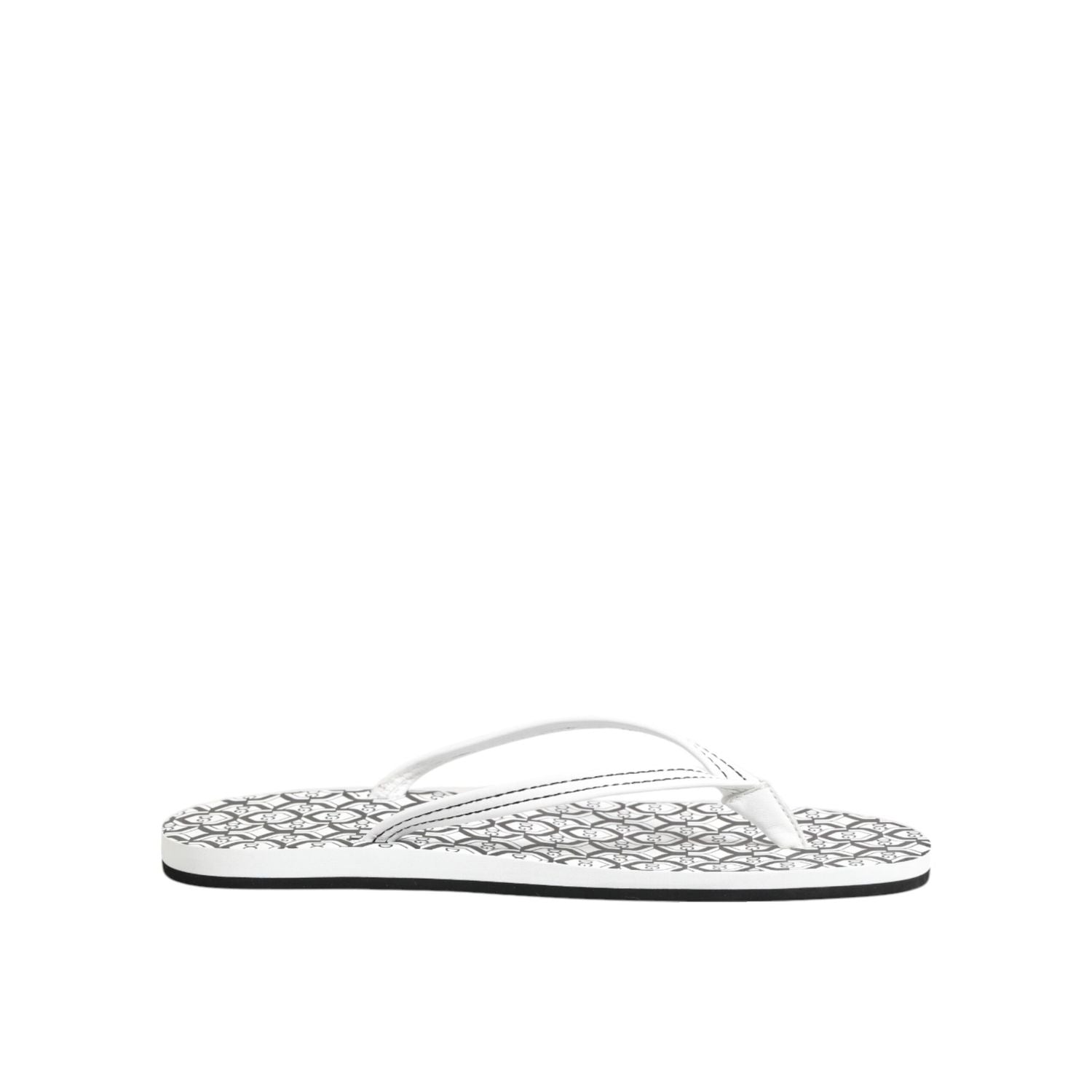 Dolce & Gabbana Black White Logo Beachwear Flats Slipper Shoes