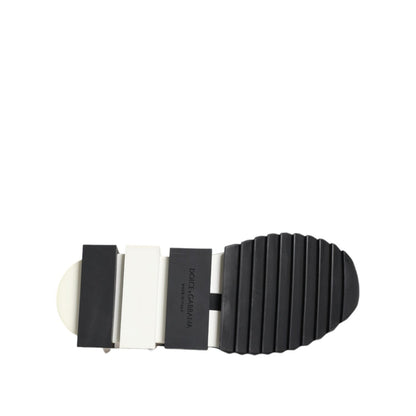 Dolce & Gabbana Black White Sorrento Low Top Sneakers Shoes with rubber sole and logo detail, exclusive design, high craftsmanship.