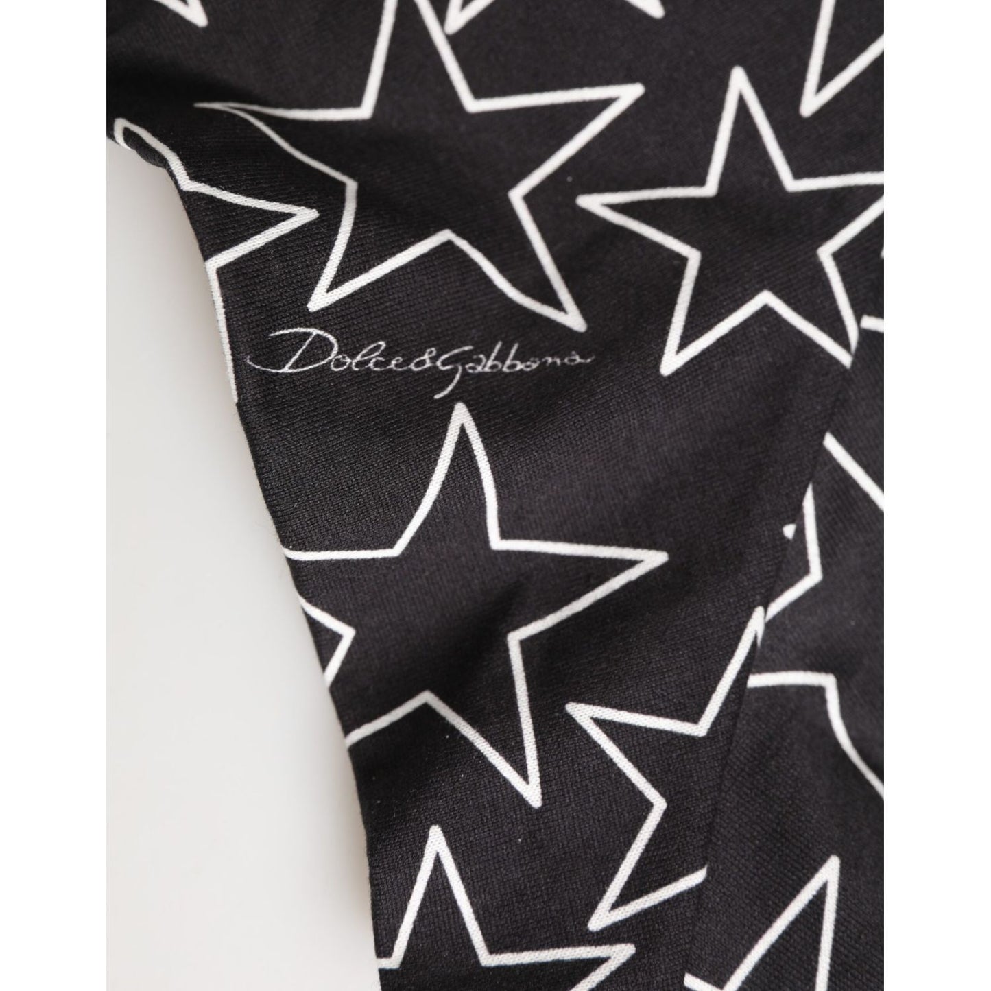 Dolce & Gabbana Black White Star Print Cotton Slip Panty Underwear