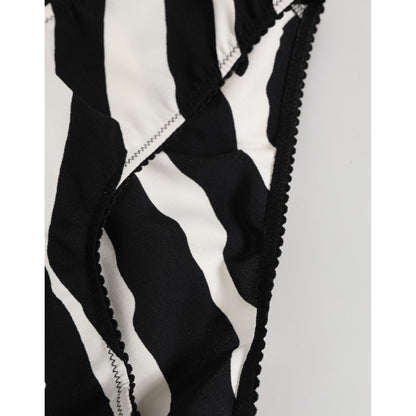 Dolce & Gabbana Black White Zebra Print Slip Briefs Underwear
