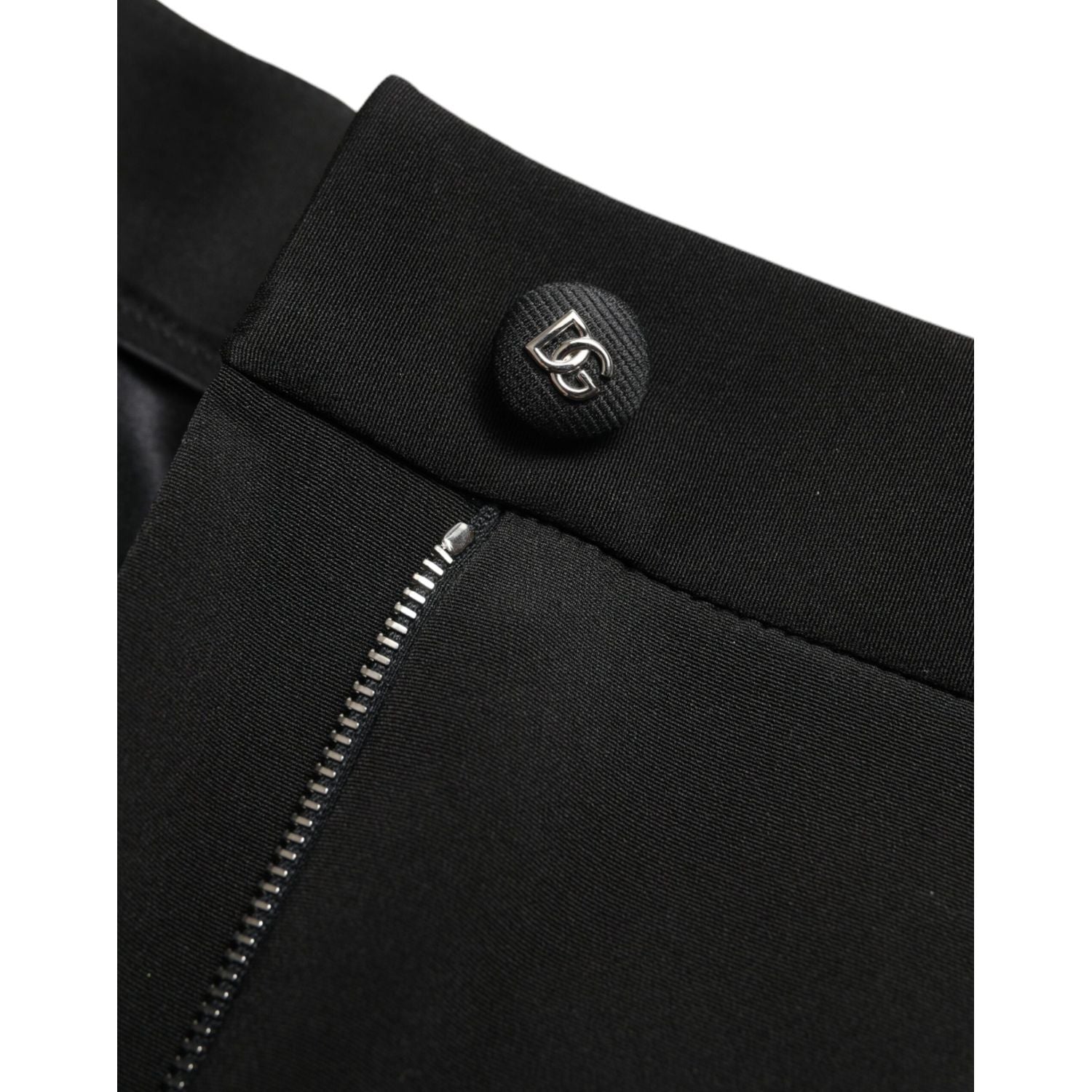 Dolce & Gabbana Black Wool Stretch High Waist Skinny Pants