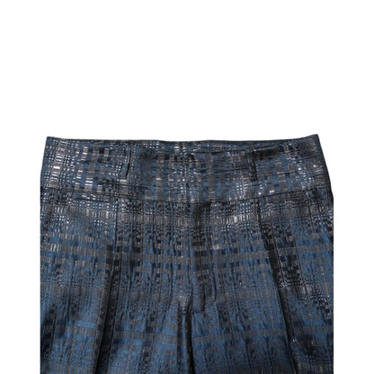 Dolce & Gabbana Blue Silver Shiny Silk Skinny Men Trouser Pants