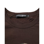 Dolce & Gabbana Brown Coin Laurel Print Men Crew Neck T-shirt with logo tag
