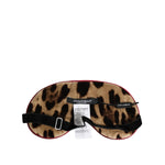 Dolce & Gabbana Brown Leopard Print Silk Women Accessory Sleep Eye Mask featuring logo detail and luxurious cotton lining.