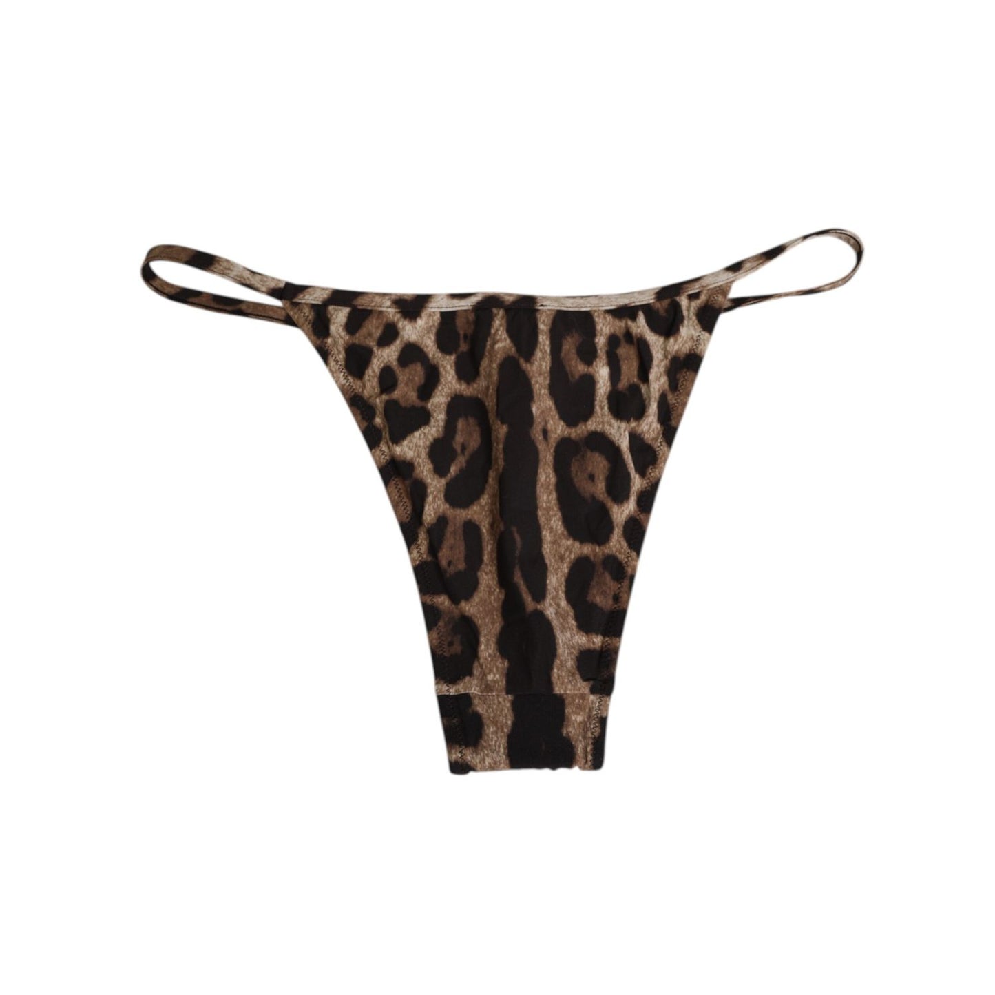 Dolce & Gabbana Brown Leopard Triangle Tanga Panty Underwear