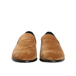 Dolce & Gabbana Brown Suede Slip On Men Loafers Formal Shoes front view