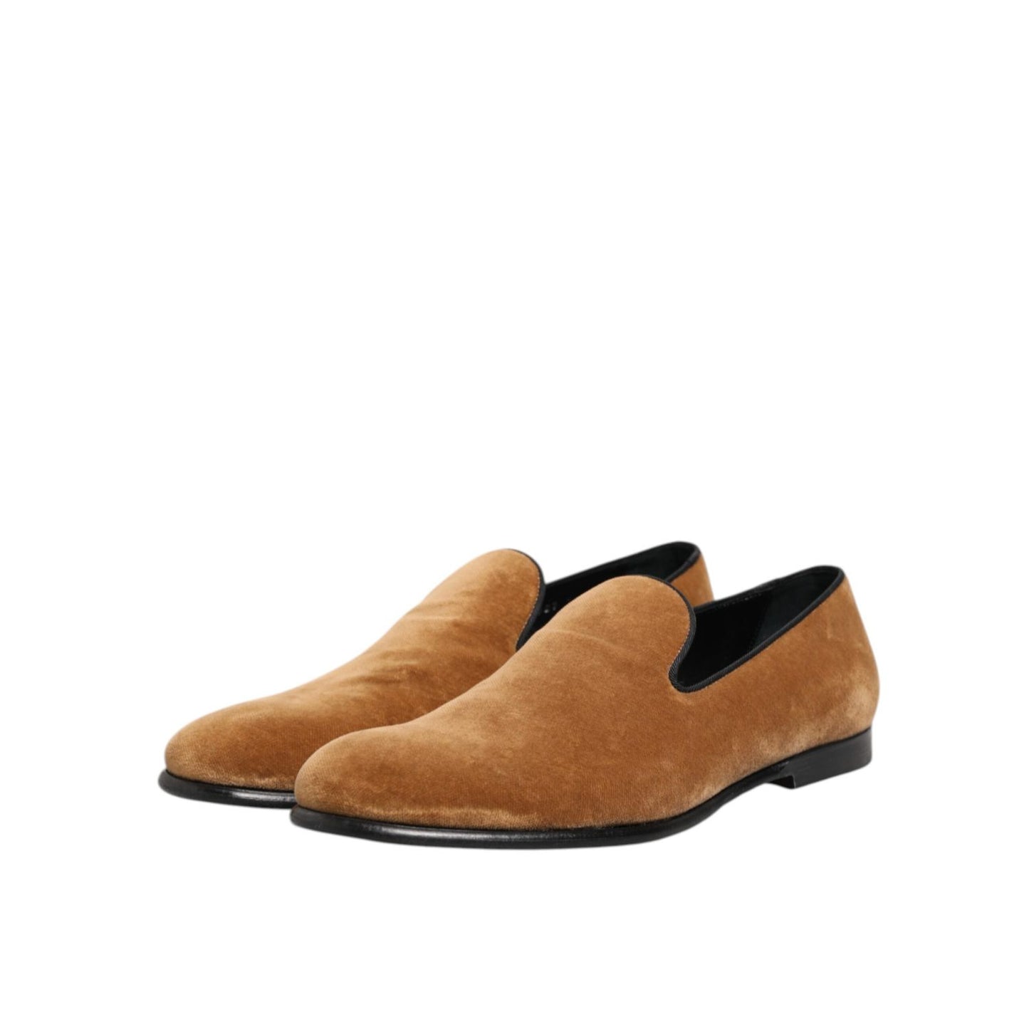 Dolce & Gabbana Brown Suede Slip On Men Loafers Formal Shoes featuring elegant soft suede material.