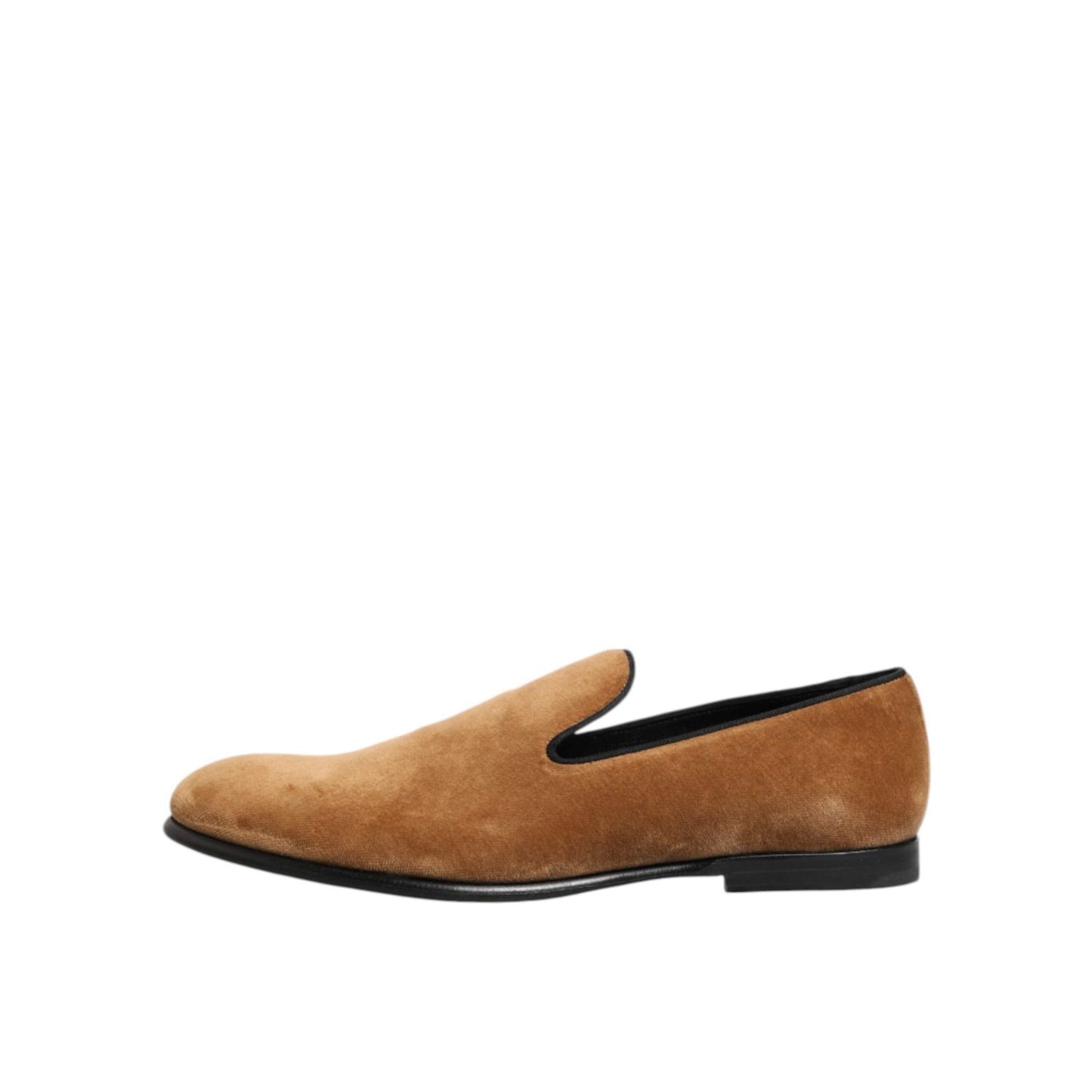 Dolce & Gabbana Brown Suede Slip On Men Loafers Formal Shoes on white background